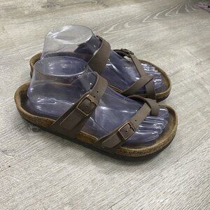 Birkenstock Mayari Birko-Flor Toe Loop Sandals EU 38 US 7 Brown Comfort